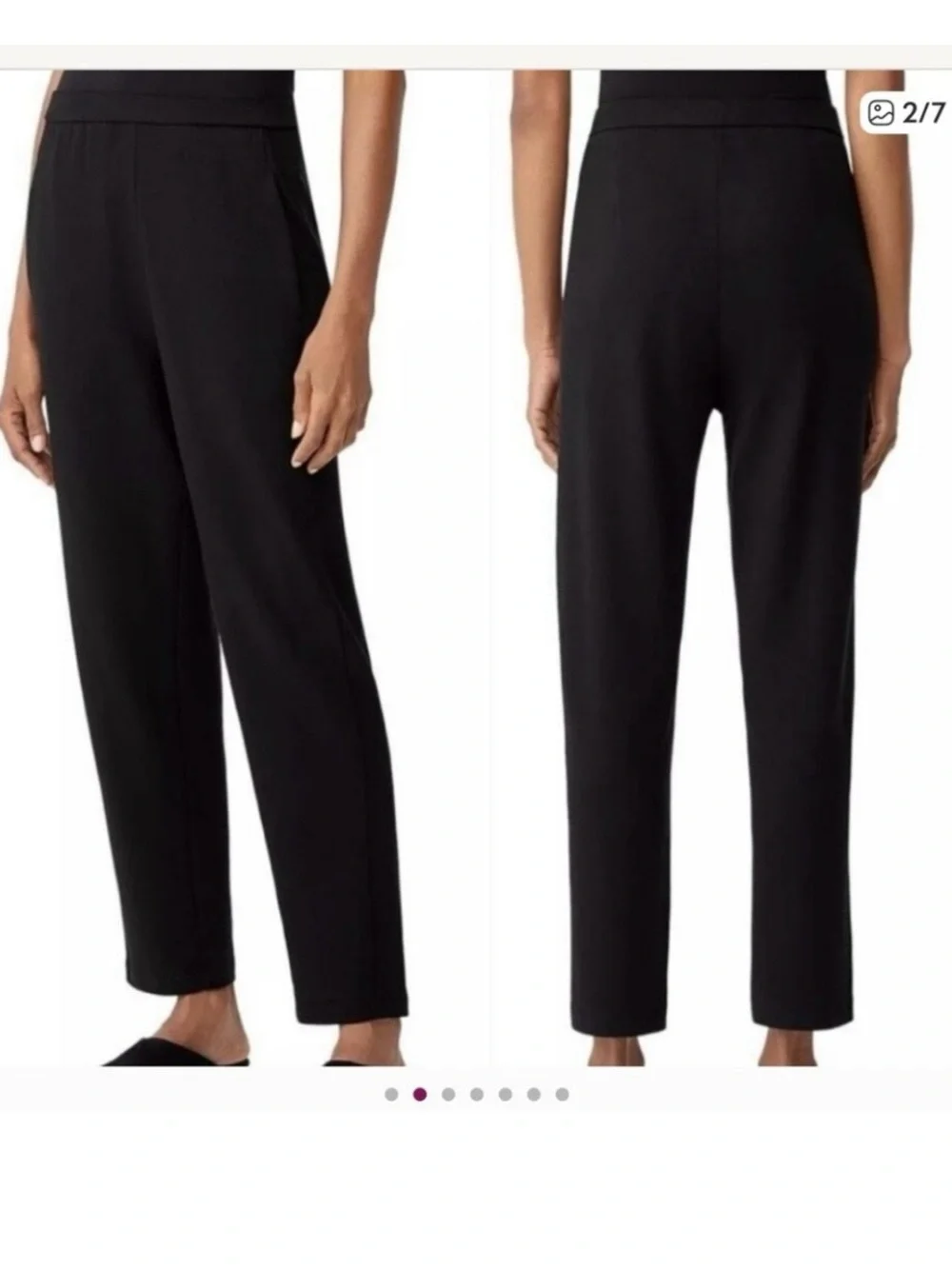 Eileen Fisher Straight Leg Classic Pant Black Large